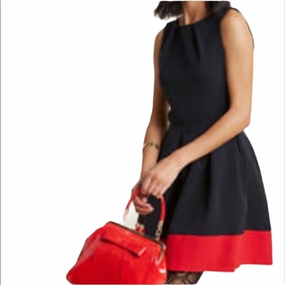 Closet LONDON Color Block Fit and Flare Sleeveless Dress Size 6 in Black and Red - Picture 1 of 11